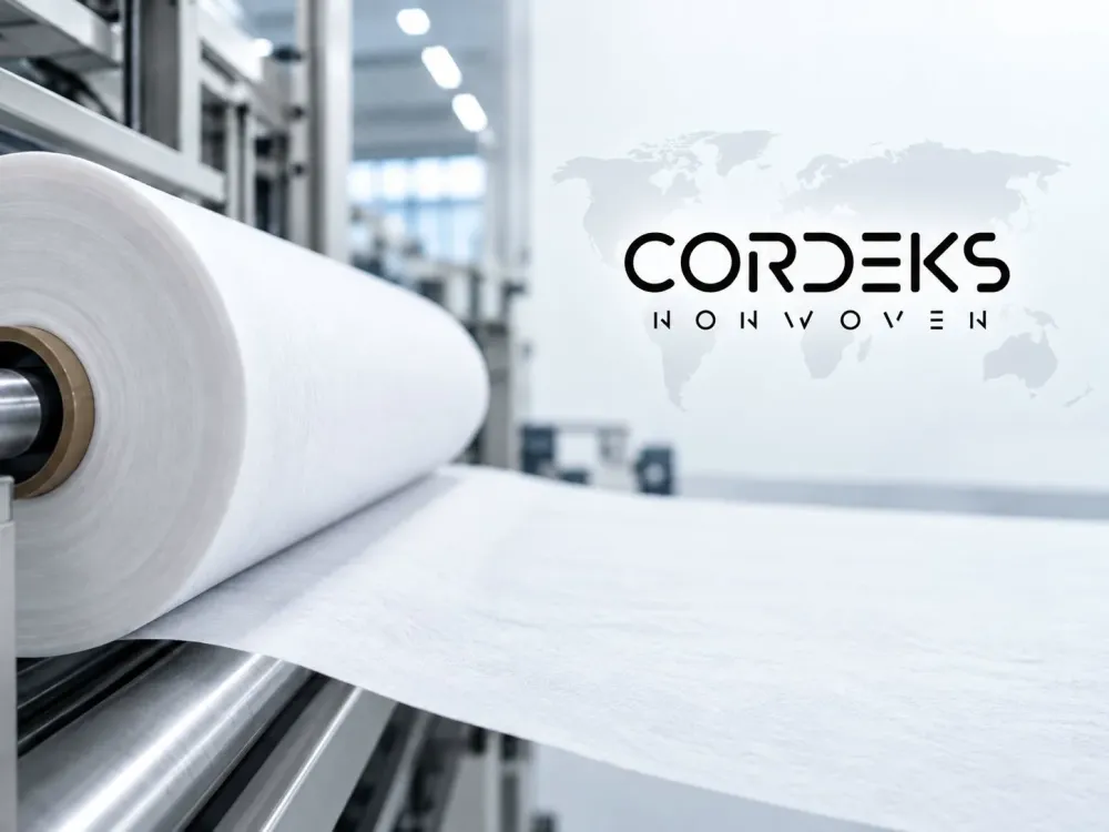 Nonwoven fabric roll on the Cordeks Nonwoven production line